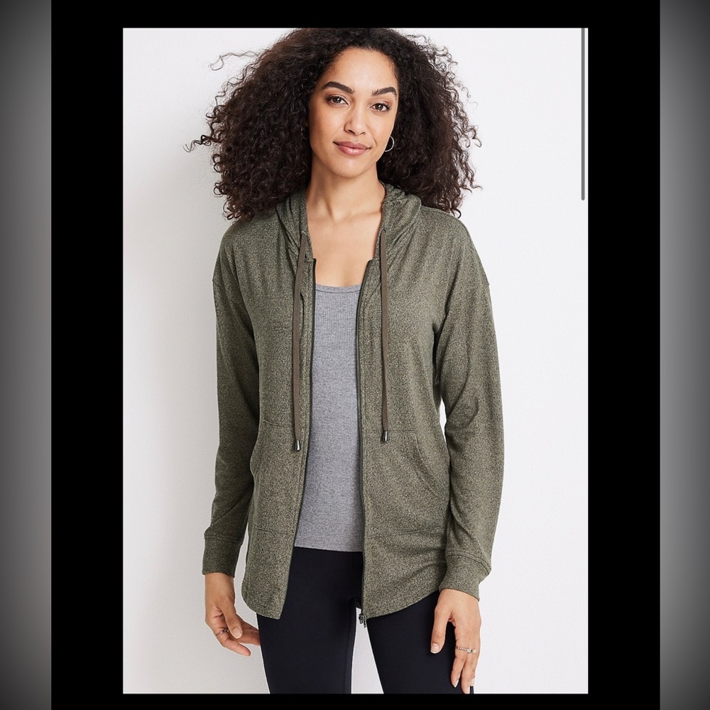 Lakeside Marled Zipper Fleece Hoodie